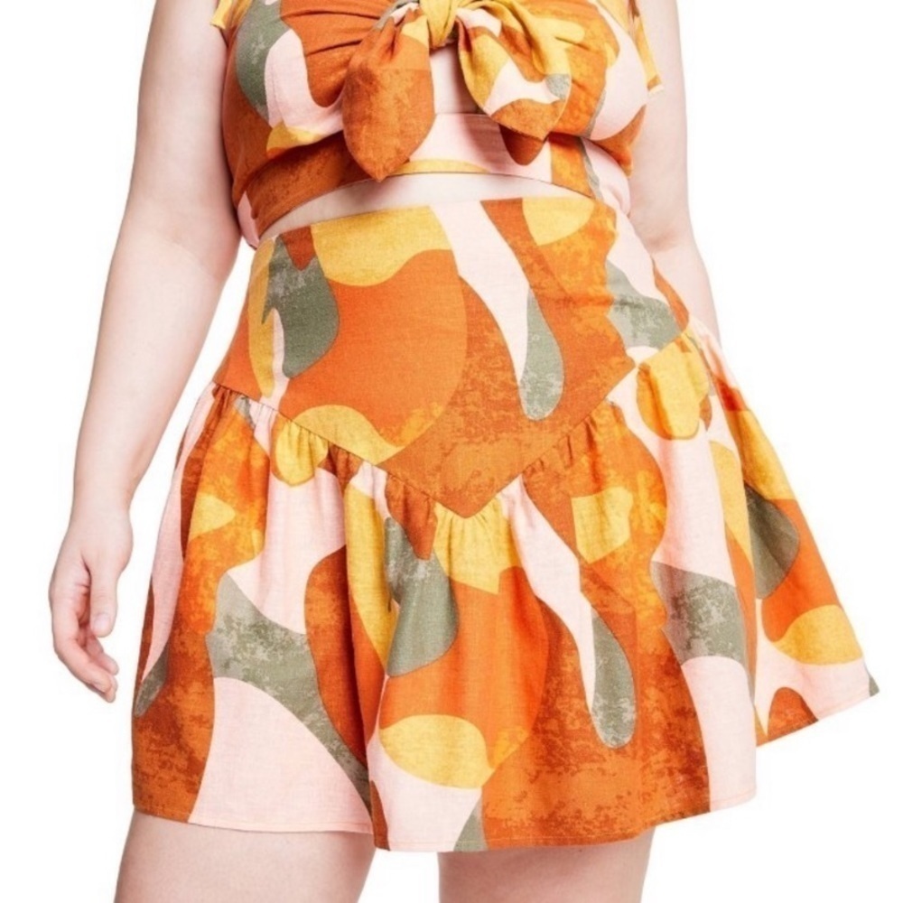 NWT Fe Noel Mixed Paint Print Mini Skirt